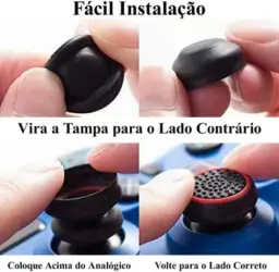 Par (2 Unidades) Grip Protetor Analógico Silicone Controle Joystick Polegar — imagem 5