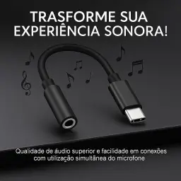 Adaptador para Fone de Ouvido P2 3.5mm para USB-C — imagem 3