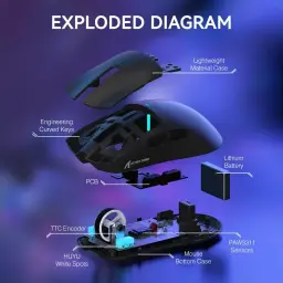 ATTACK SHARK X11 Mouse sem fio leve, 62g, RGB, conexão tri-modo (2.4G/USB-C/BT) — imagem 6