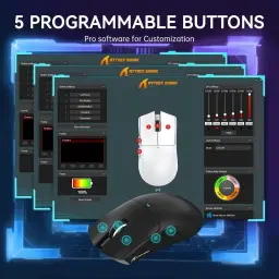 ATTACK SHARK X11 Mouse sem fio leve, 62g, RGB, conexão tri-modo (2.4G/USB-C/BT) — imagem 8