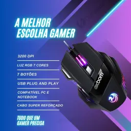 Mouse Gamer 7D 3200 DPI Ajustável 7 Botões Luzes Led RGB Alta Precisão e — imagem 2