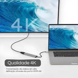 Adaptador Hub 7 em 1 USB-C Premium com Saída HDMI 4K a 60Hz, 7 Portas, USB 3.0 — imagem 9