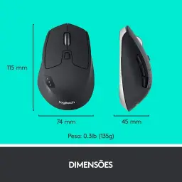 Mouse sem fio Logitech M720 Triathlon com Conexão USB Unifying ou Bluetooth com — imagem 9