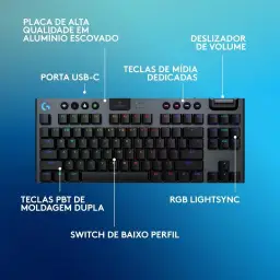 Teclado Mecânico Gamer Sem Fio Logitech G915 X LIGHTSPEED com Design TKL — imagem 6