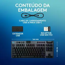 Teclado Mecânico Gamer Sem Fio Logitech G915 X LIGHTSPEED com Design TKL — imagem 9