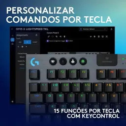 Teclado Mecânico Gamer Sem Fio Logitech G915 X LIGHTSPEED com Design TKL — imagem 4