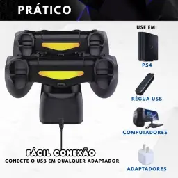 Base de Carregador Dock Duplo USB com Indicador Led Para Controle Dualshock Ps4 — imagem 4