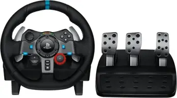 Logitech Volante corrida pedais chão 29