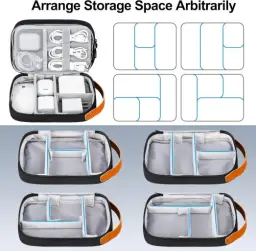 Lacdo Organizador eletrónico Bolsa organizadora de cabos de viagem Bolsa de — imagem 4