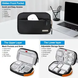 Lacdo Organizador eletrónico Bolsa organizadora de cabos de viagem Bolsa de — imagem 3