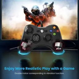 YAEYE Controlador com fio para Xbox 360, controlador de jogo para 360 com dupla — imagem 6