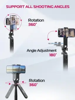 ULANZI MA09 Tripé Extensível para Celular, Vara de Selfie de 71" com Clipe — imagem 3
