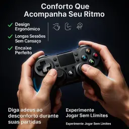 Controle Gamer Premium Bluetooth, Recarregável, Com Suporte Para Celular — imagem 4