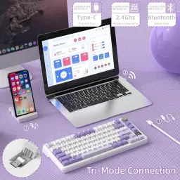 ATTACK SHARK X85 PRO Teclado mecânico sem fio com tela TFT e botão — imagem 3