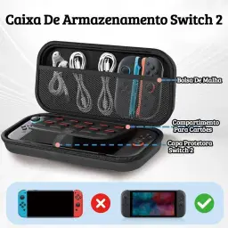 Estojo Compatível com Nintendo Switch 2, Estojo de Viagem Rígido e Fino com 10 — imagem 2