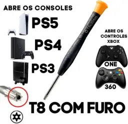 Chave Torx T8 Furo Meio Abrir Controle