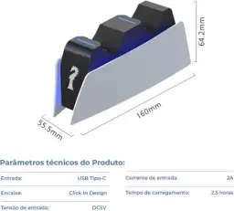 Base De PS5 Carregamento Do sens, Carregador Controle PS5-Padrão - — imagem 3