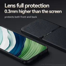 Kepuch Capa para Oppo Find X5 Pro - Litchi Grano Case Placa de Metal Embutida - — imagem 3