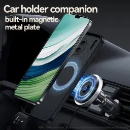 Kepuch Capa para Oppo Find X5 Pro - Litchi Grano Case Placa de Metal Embutida - — imagem 2