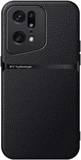 Kepuch Capa para Oppo Find X5 Pro - Litchi Grano Case Placa de Metal Embutida -