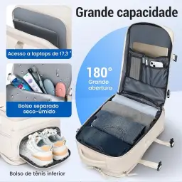Mochila de Viagem Expansivel Grande Masculina Feminina — imagem 4