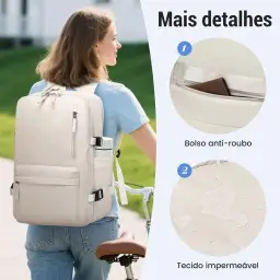 Mochila de Viagem Expansivel Grande Masculina Feminina — imagem 5