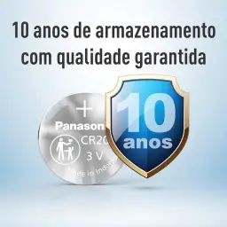 Tira de Bateria de Lithium Botão, Panasonic, CR2032-1BT — imagem 6