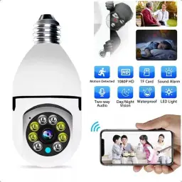 Câmera Segurança IP Lâmpada WiFi Full HD 1080p com Visão Noturna Infravermelho — imagem 2