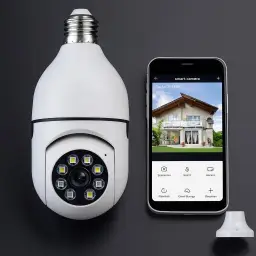 Câmera Segurança IP Lâmpada WiFi Full