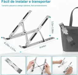 Shaolong Suporte De Notebook De Alumínio Ajustável Para Notebook De 6 Ângulos — imagem 6