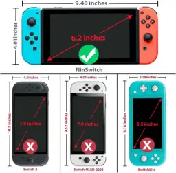 Protetores de Tela de Vidro Compatíveis com Nintendo Switch - Pacote com 2 — imagem 3