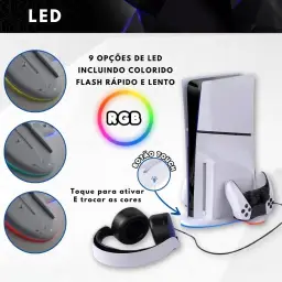 Base Cooler Ventoinha Suporte Compatível com Console PS5 Slim Carregador — imagem 7