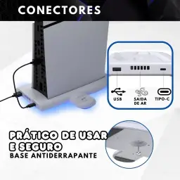 Base Cooler Ventoinha Suporte Compatível com Console PS5 Slim Carregador — imagem 6