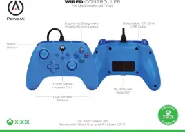 Controle com fio - Power A - para XBOX Série X | S - Azul — imagem 3