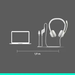 Headset com fio USB Logitech H390 com Almofadas Confortáveis — imagem 8