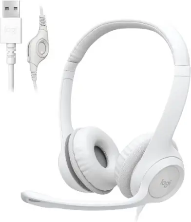 Headset fio USB Logitech H390 Almofadas