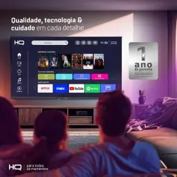Smart TV HQ 40" Full HD tela sem bordas Android 12 design Slim HQS40NKHM — imagem 6