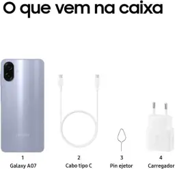 Celular Samsung Galaxy A07 256GB, 8GB, Câm. 50MP, Tela 6.7"- Violeta — imagem 10