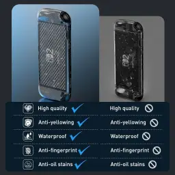 HEYSTOP Capa para Switch 2 Case Acoplável Capa Protetora de TPU Xadrez — imagem 4