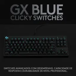 Teclado Mecânico Gamer Logitech G PRO com Layout US, RGB LIGHTSYNC, Design TKL — imagem 4