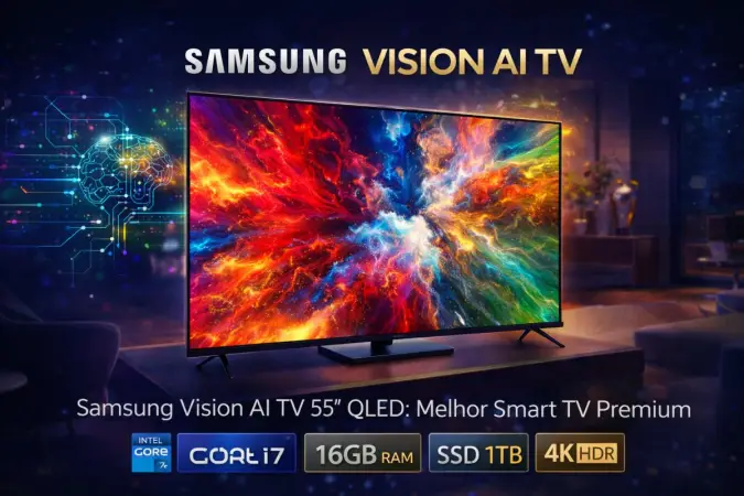 Samsung Vision AI TV 55" QLED: Melhor Smart TV Premium