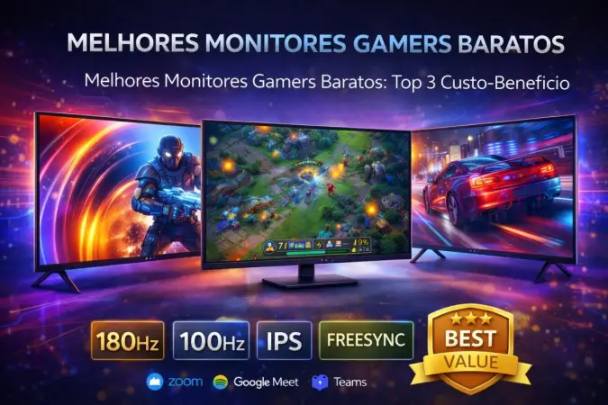 Melhores Monitores Gamers Baratos: Top 3 Custo-Benefício