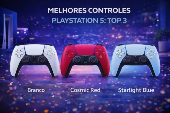 Qual controle DualSense escolher? Branco, Cosmic Red ou Starlight Blue