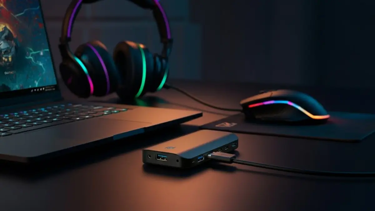Hub USB-C 7 em 1: Expanda a conectividade do seu setup gamer