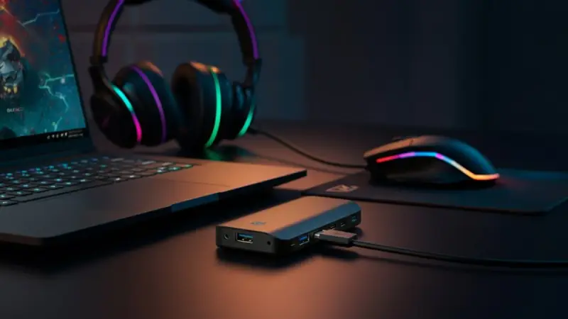 Hub USB-C 7 em 1: Expanda a conectividade do seu setup gamer